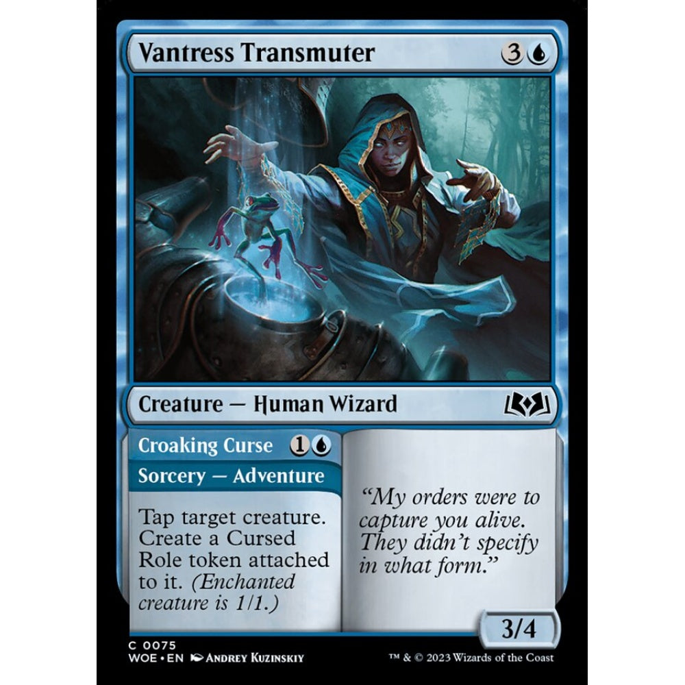 Vantress Transmuter // Croaking Curse, common, 75, Magic the Gathering, Wilds of Eldraine