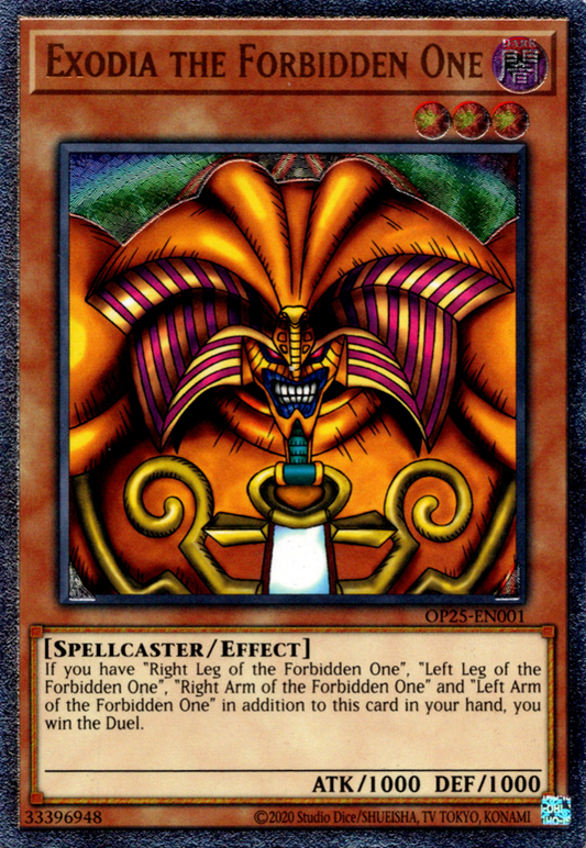 Exodia the Forbidden One TN23-EN002 QCR Quarter Century Secret Rare Yu-Gi-Oh 25th Anniversary Tin: Dueling Heroes in Art