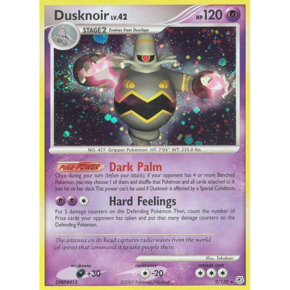Dusknoir Rare Holo 2/130 Pokemon Card Game Diamond & Pearl