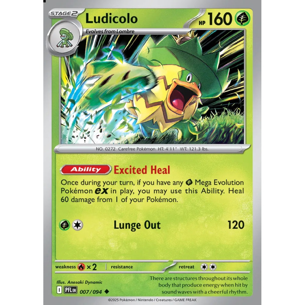 Ludicolo Uncommon 007/094 Pokemon Card Game Phantasmal Flames