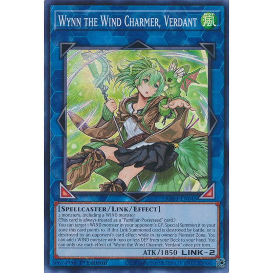 Wynn the Wind Charmer, Verdant RA03-EN045 Super Super Rare Yu-Gi-Oh Quarter Century Bonanza in Art