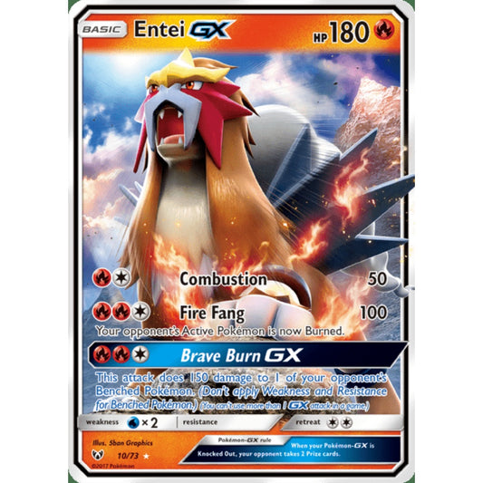 Entei-GX Double Rare 10/73 Pokemon Card Game Shining Legends
