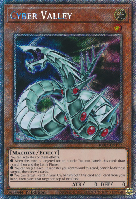 Cyber Valley RA03-EN192 Platinum Platinum Secret Rare Yu-Gi-Oh Quarter Century Bonanza in Art