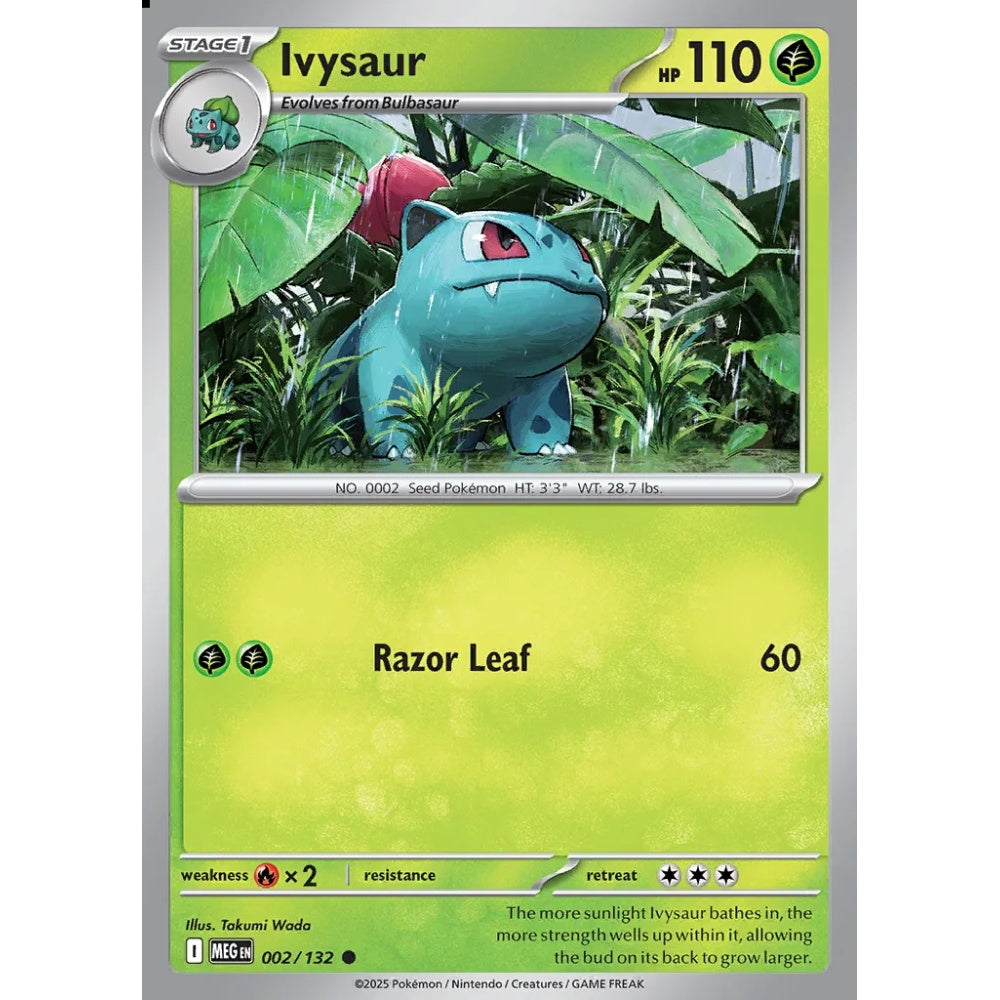 Ivysaur Common 002/132 Pokemon Card Game Mega Evolution