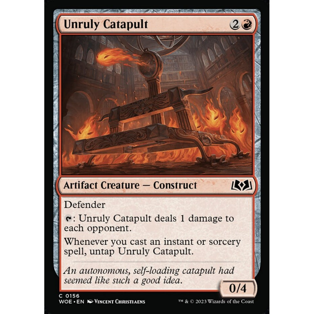 Unruly Catapult, common, 156, Magic the Gathering, Wilds of Eldraine