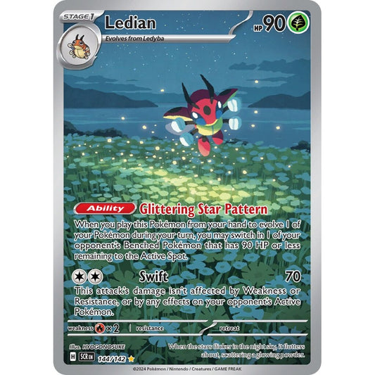Ledian Illustration Rare 144/142 Pokemon Card Game Stellar Crown