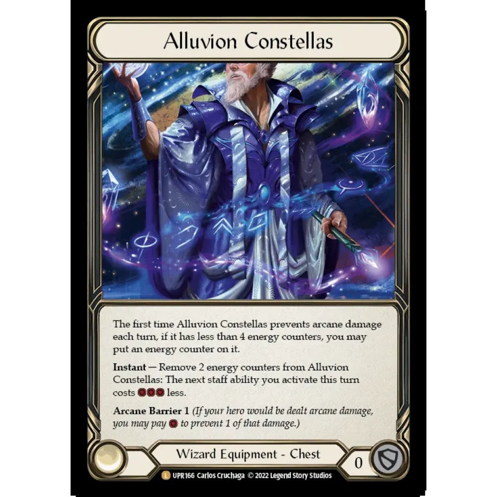 Alluvion Constellas UPR166-RF Legendary Flesh & Blood Trading Card Game Uprising in Rainbow Foil Art