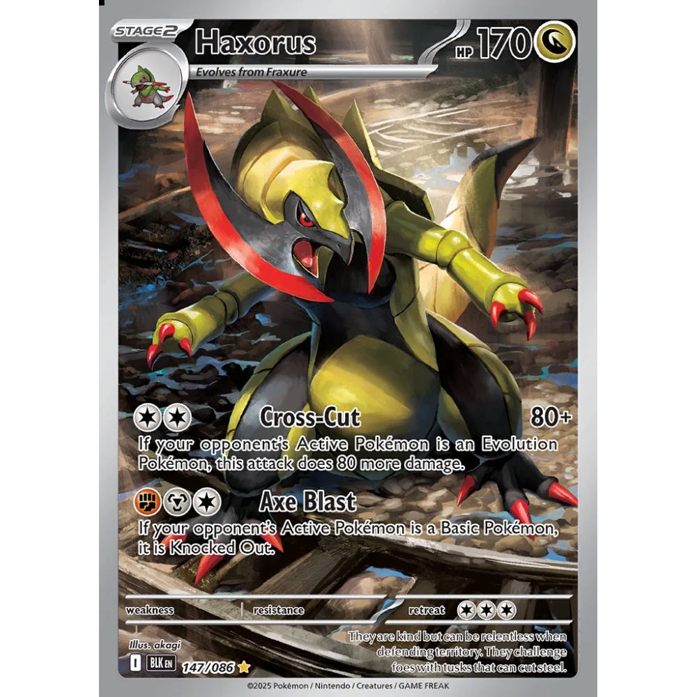 Haxorus Illustration Rare 147/086 Pokemon Card Game Black Bolt