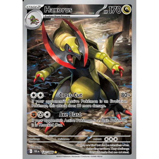 Haxorus Illustration Rare 147/086 Pokemon Card Game Black Bolt