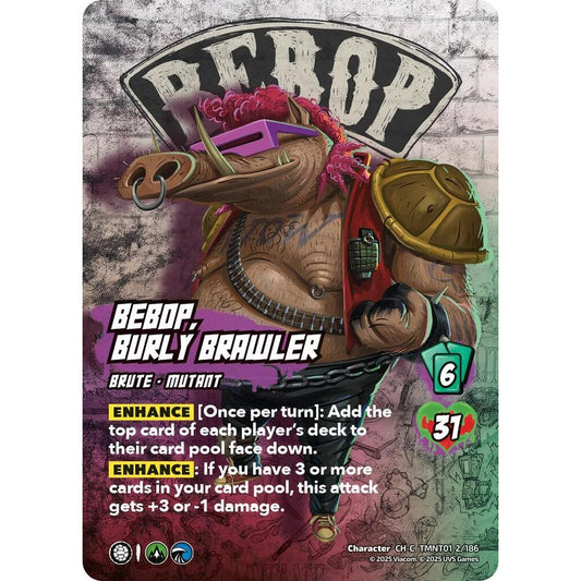 Bebop, Burly Brawler 2/186 TMNT01 Universus Teenage Mutant Ninja Turtles Character CH-C