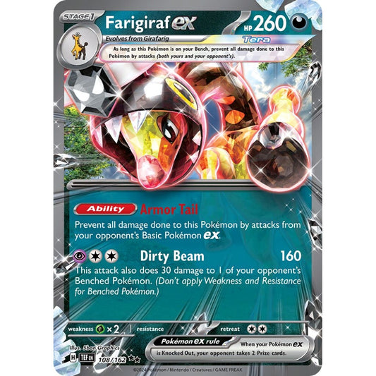 Farigiraf ex Double Rare 108/162 Pokemon Card Game Temporal Forces