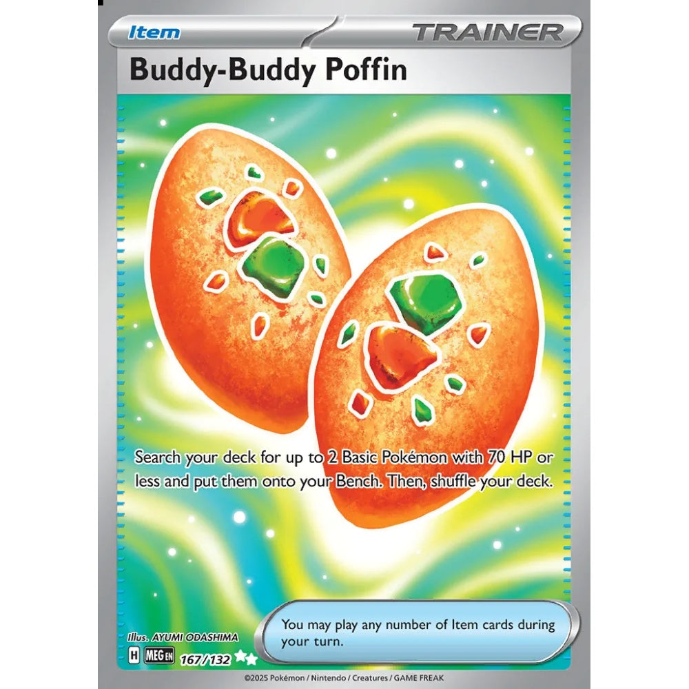 Buddy-Buddy Poffin Ultra Rare 167/132 Pokemon Card Game Mega Evolution