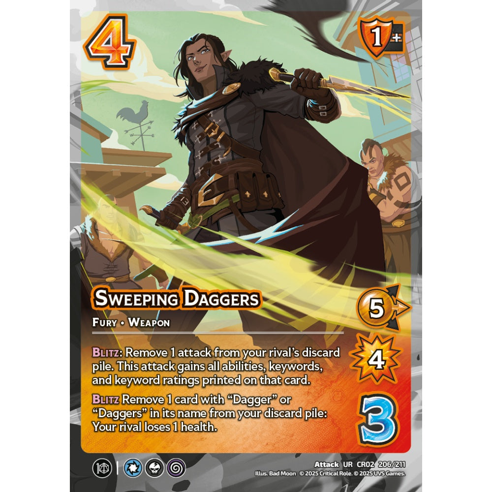 Sweeping Daggers, 206/211, CR02, Universus, Critical Role: Heroes Of Exandria, Attack, UR