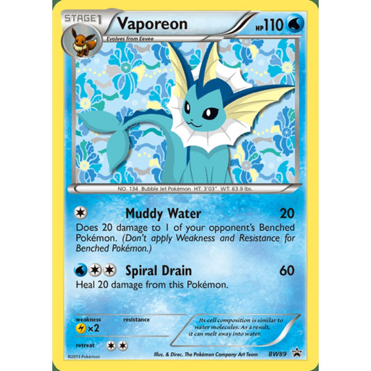 Vaporeon Promo BW89 Pokemon Card Game Black & White Promos