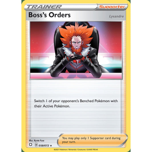 Boss's Orders Rare 058/072 Pokemon Card Game Shining Fates