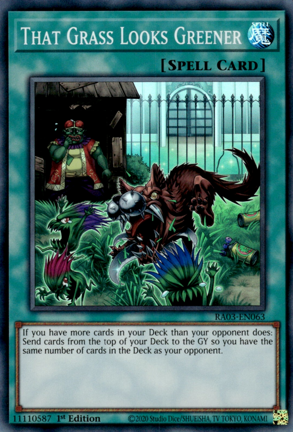 That Grass Looks Greener RA03-EN063 QCR Quarter Century Secret Rare Yu-Gi-Oh Quarter Century Bonanza in Art