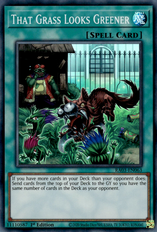 That Grass Looks Greener RA03-EN063 QCR Quarter Century Secret Rare Yu-Gi-Oh Quarter Century Bonanza in Art