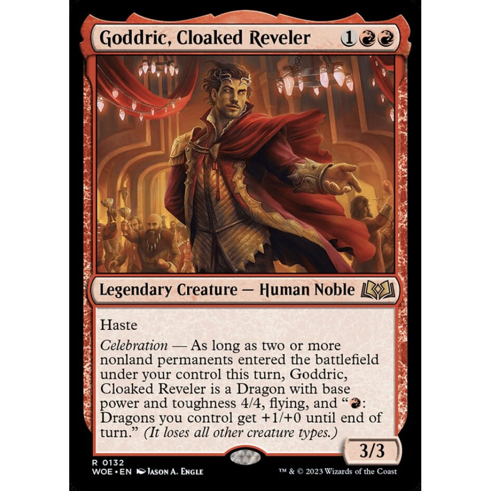 Goddric, Cloaked Reveler, rare, 132, Magic the Gathering, Wilds of Eldraine