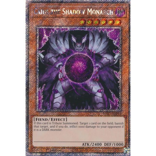 Caius the Shadow Monarch RA03-EN194 Platinum Platinum Secret Rare Yu-Gi-Oh Quarter Century Bonanza in Art