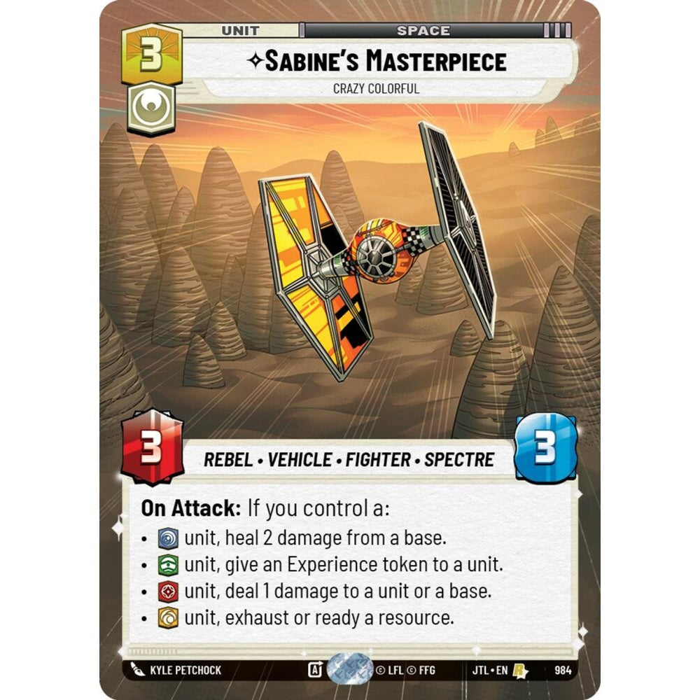 Sabine's Masterpiece, R, JTL 984) Hyperspace Foil, Star Wars Unlimited