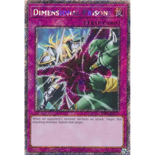 Dimensional Prison RA04-EN132 QCR Quarter Century Secret Rare Yu-Gi-Oh Quarter Century Stampede in Art