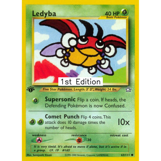 Ledyba Common 63/111 Pokemon Card Game Neo Genesis
