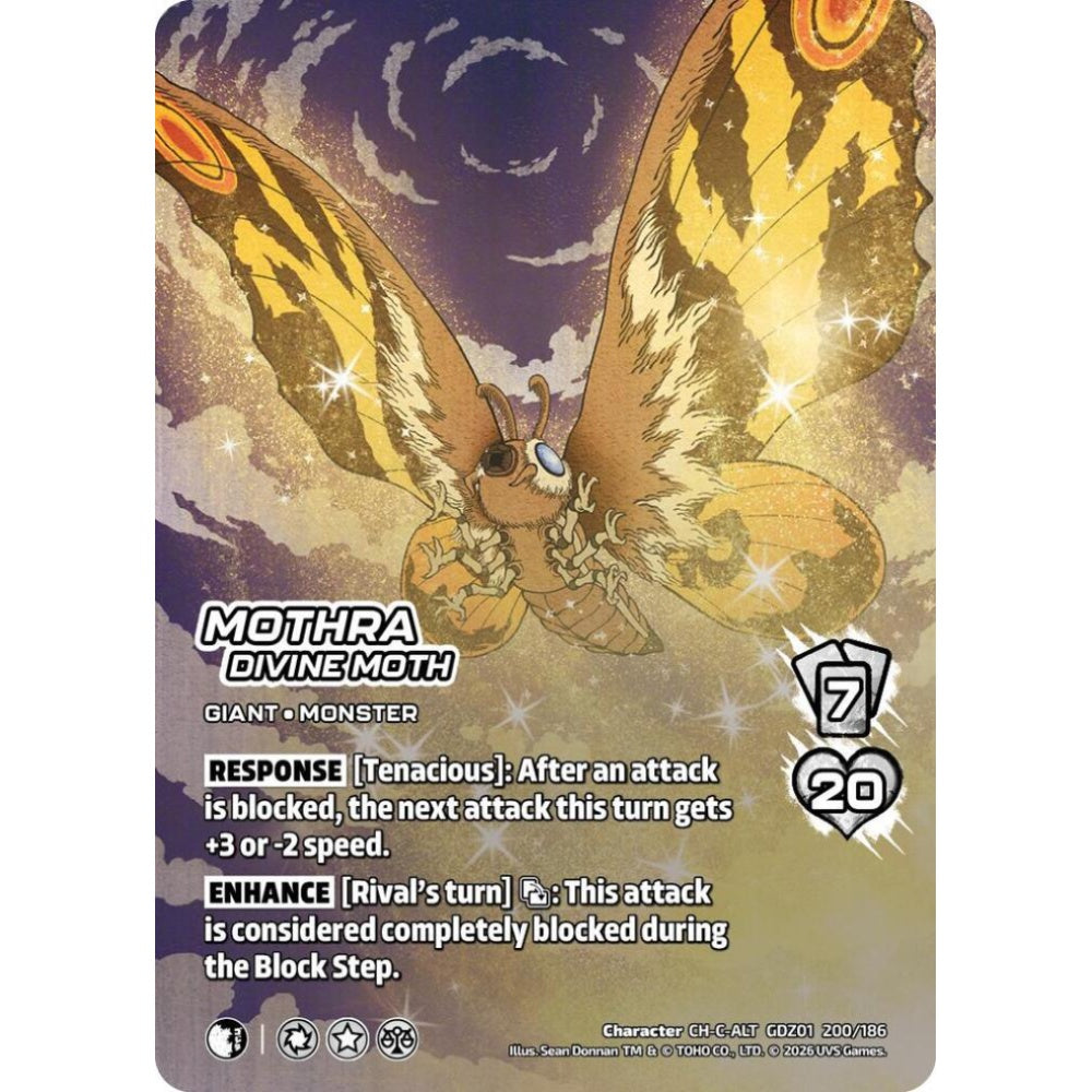 Mothra, Divine Moth  GDZ01 200/186 GDZ01 Universus Godzilla: Reign of Kaiju Character CH-ALT