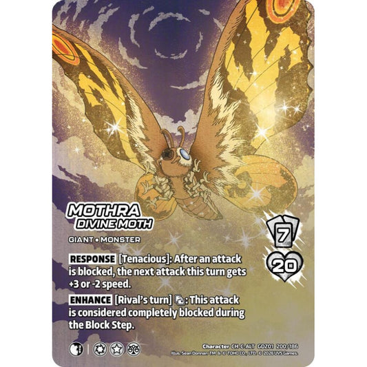 Mothra, Divine Moth  GDZ01 200/186 GDZ01 Universus Godzilla: Reign of Kaiju Character CH-ALT
