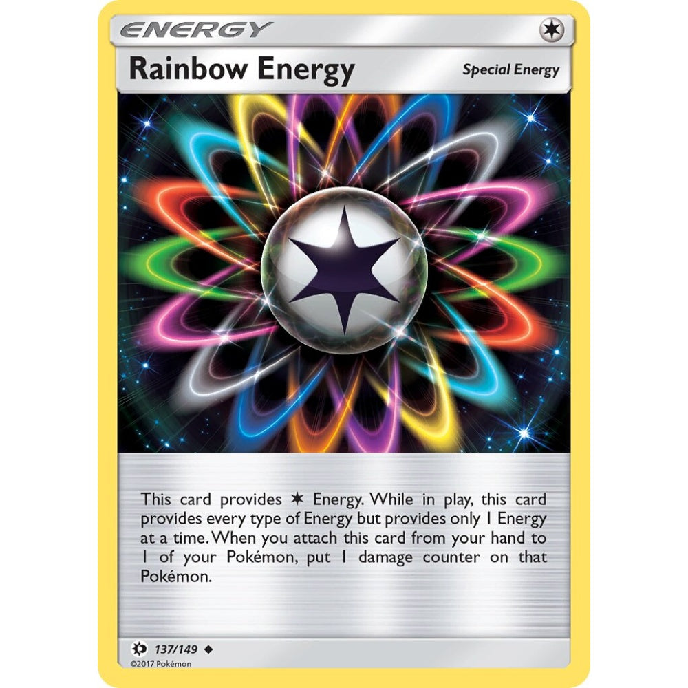 Rainbow Energy Uncommon 137/149 Pokemon Card Game Sun & Moon