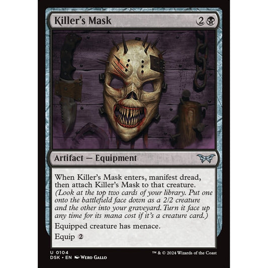 Killer's Mask, 104, uncommon, Magic: The Gathering, Duskmourn: House of Horror