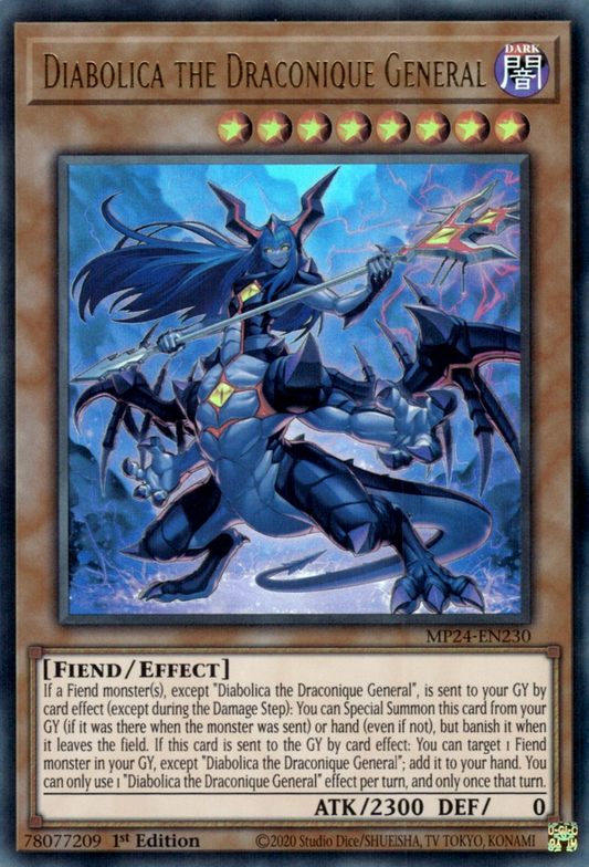Diabolica the Draconique General MP24-EN230 Ultra Ultra Rare Yu-Gi-Oh 25th Anniversary Tin: Dueling Mirrors in Art