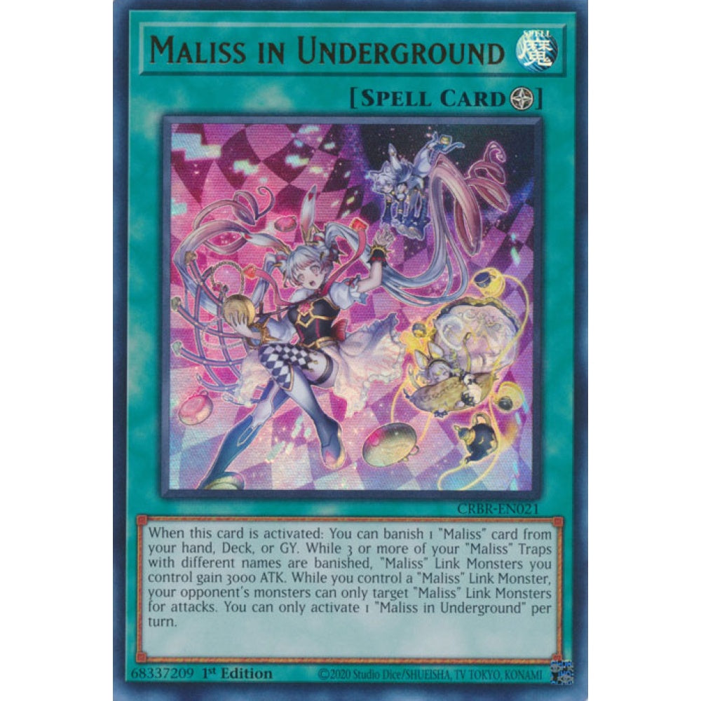 Maliss in Underground CRBR-EN021 QCR Quarter Century Secret Rare Yu-Gi-Oh Crossover Breakers in Art