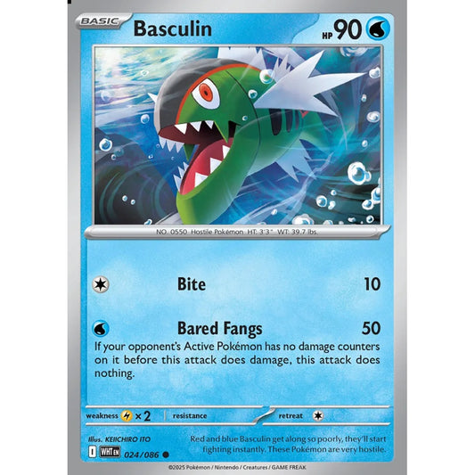 Basculin Common 024/086 Pokemon Card Game White Flare