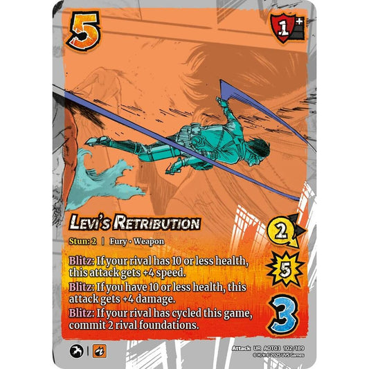 Levi's Retribution 102/189 AOT03 Universus Attack on Titan: Apocalypse Attack UR