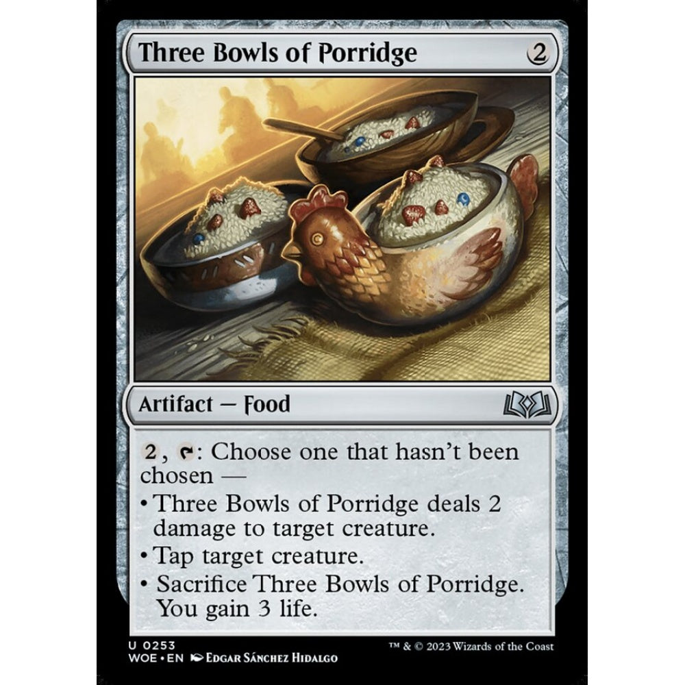 Three Bowls of Porridge, uncommon, 253, Magic the Gathering, Wilds of Eldraine
