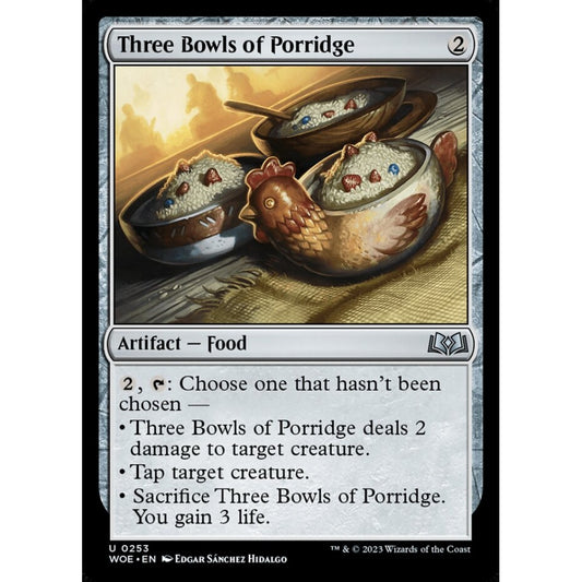 Three Bowls of Porridge, uncommon, 253, Magic the Gathering, Wilds of Eldraine