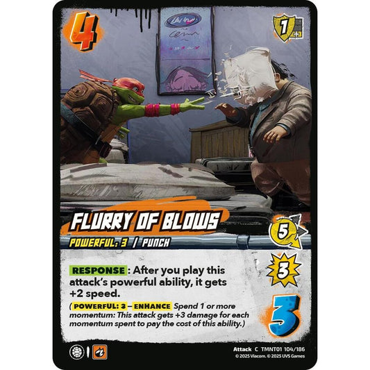 Flurry of Blows 104/186 TMNT01 Universus Teenage Mutant Ninja Turtles Attack C