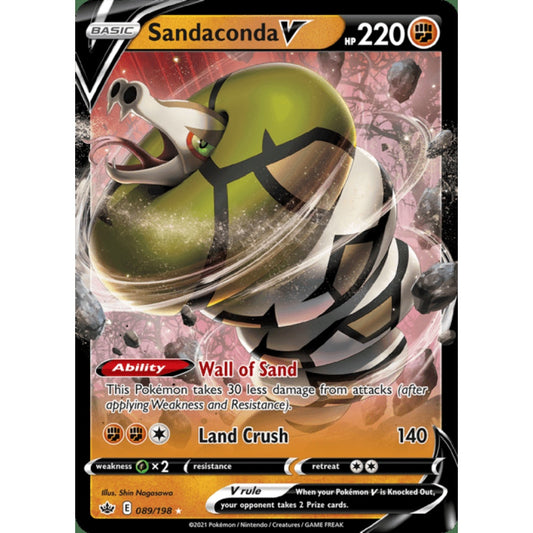 Sandaconda V Double Rare 089/198 Pokemon Card Game Chilling Reign