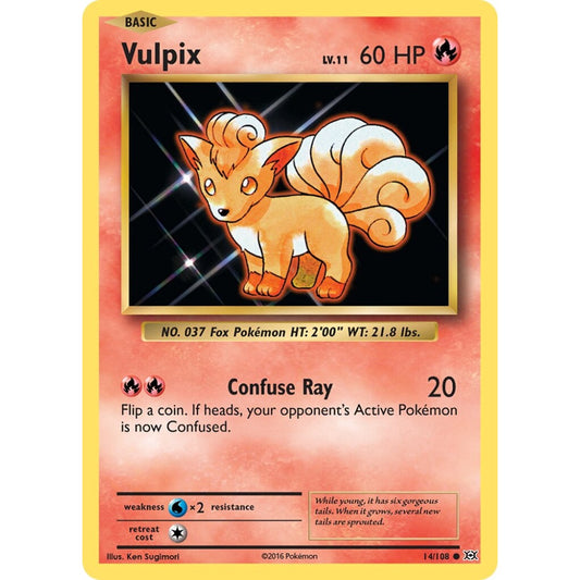 Vulpix Common 14/108 Pokemon Card Game Evolutions