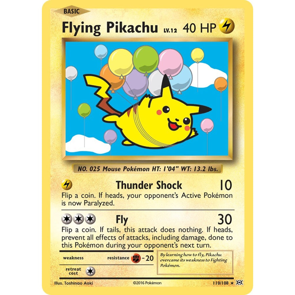 Flying Pikachu Rare Secret 110/108 Pokemon Card Game Evolutions