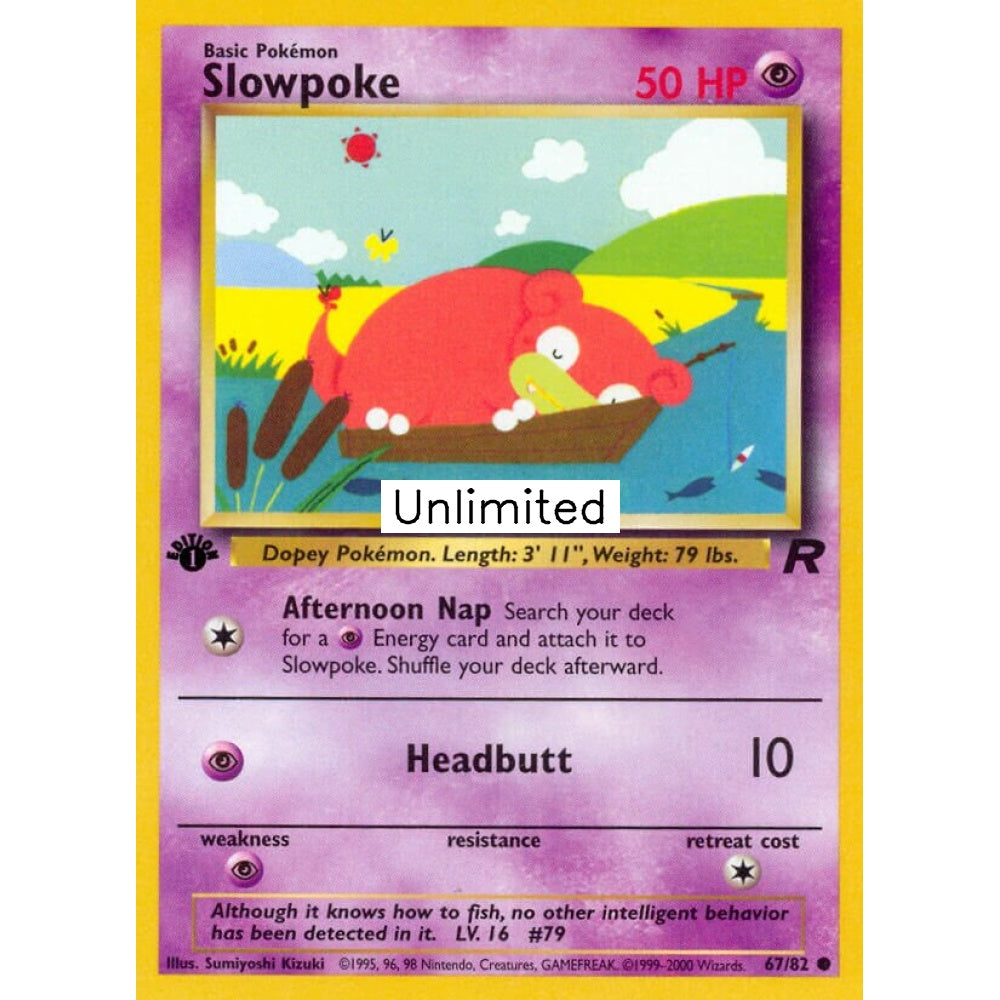 Slowpoke Common 67/82 Pokemon Card Game Team Rocket
