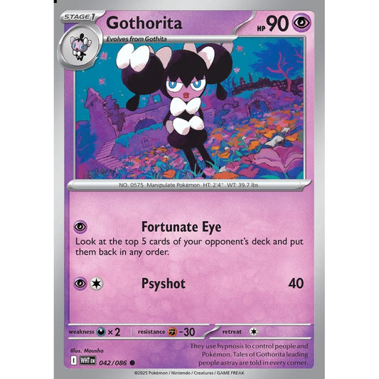 Gothorita Common 042/086 Pokemon Card Game White Flare