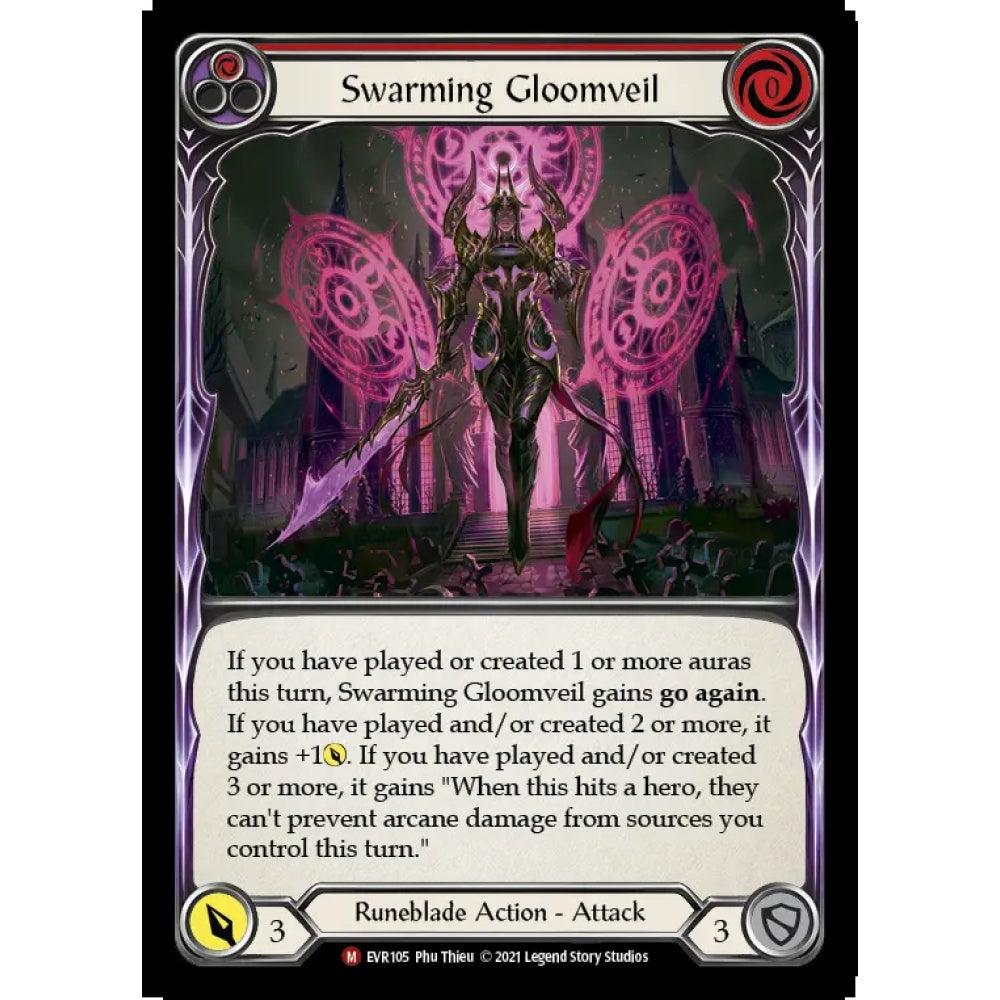 Swarming Gloomveil EVR105-RF Majestic Flesh & Blood Trading Card Game Everfest in Rainbow Foil Art