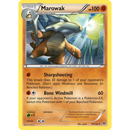 Marowak Rare 78/162 Pokemon Card Game BREAKthrough