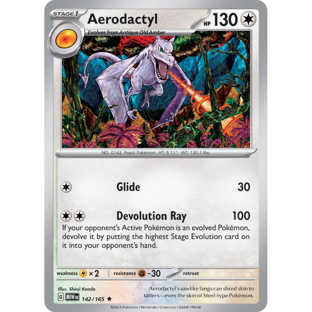 Aerodactyl Rare 142/165 Pokemon Card Game Pokémon 151