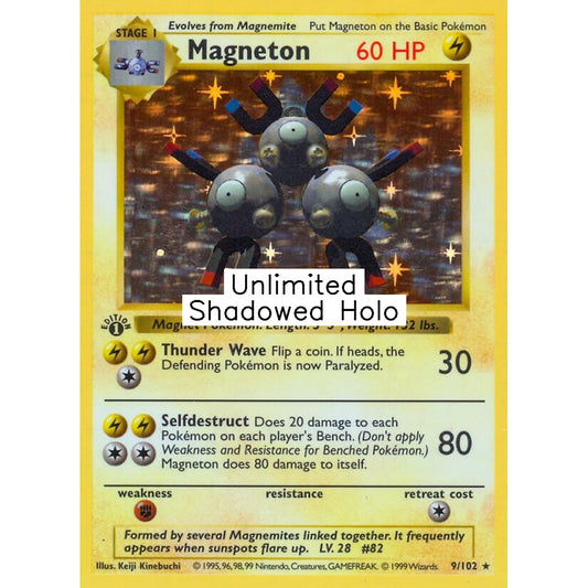 Magneton Holo Rare 9/102 Pokemon Card Game Base Set