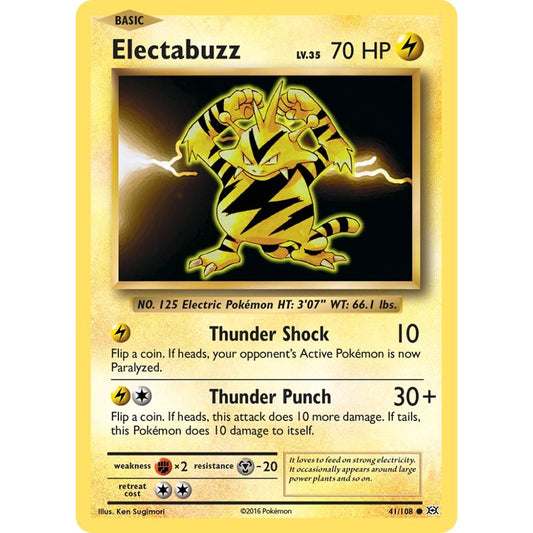 Electabuzz Common 41/108 Pokemon Card Game Evolutions