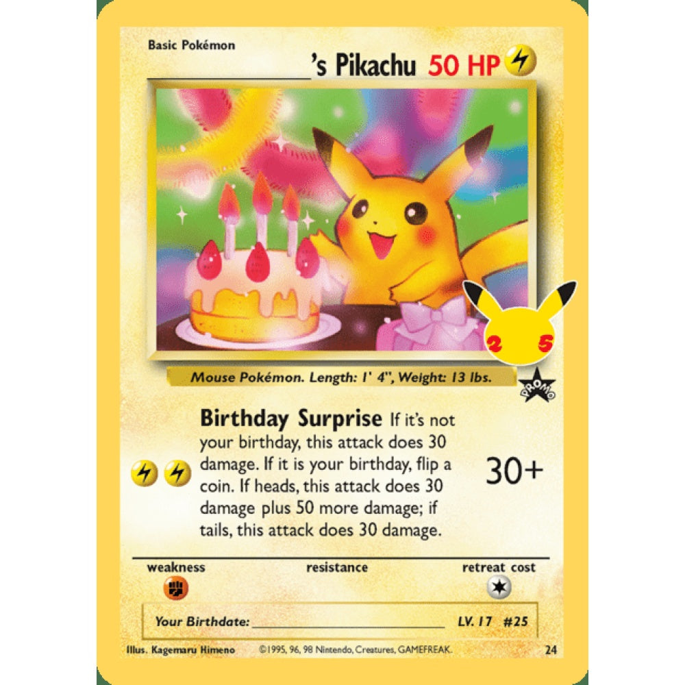 _____'s Pikachu Black Star Promo 24 Pokemon Card Game Celebrations