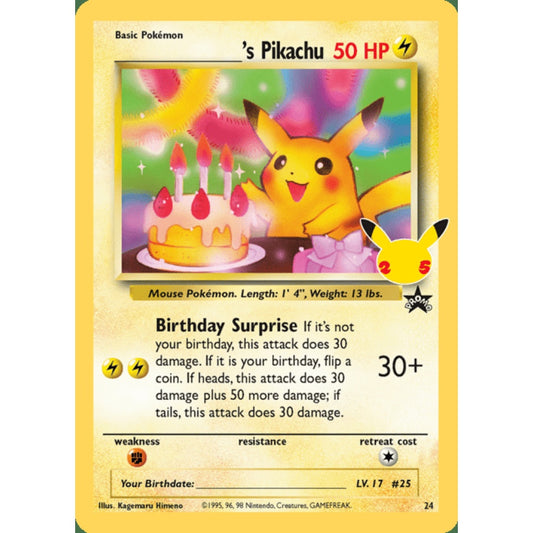 _____'s Pikachu Black Star Promo 24 Pokemon Card Game Celebrations