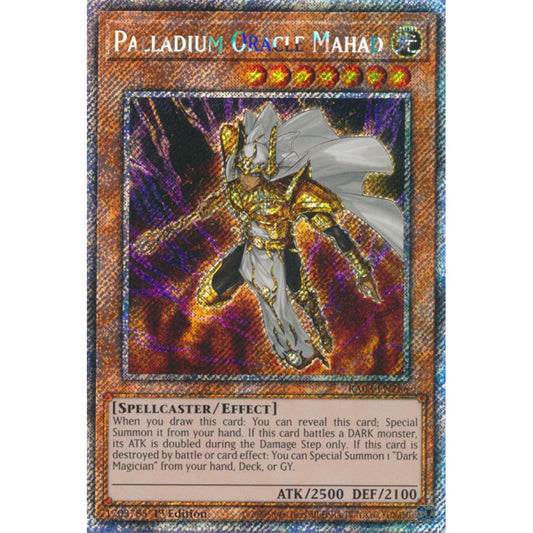Palladium Oracle Mahad RA03-EN266 Platinum Platinum Secret Rare Yu-Gi-Oh Quarter Century Bonanza in Art